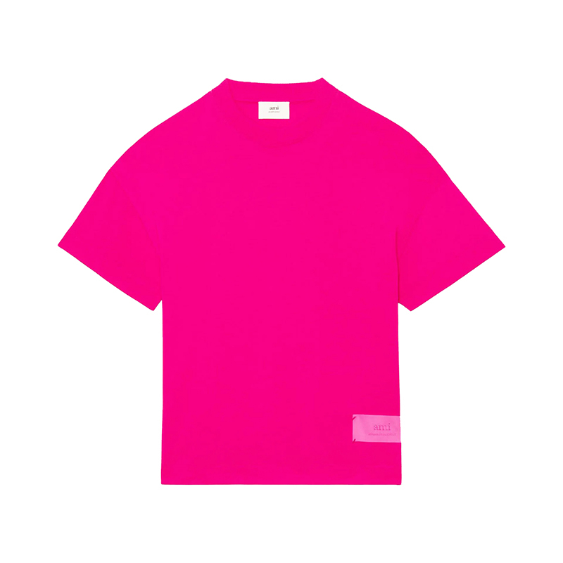 商品AMI|Ami 22年春夏新款 男女同款紫红色纯有机棉Alexandre Mattiussi短袖T恤,价格¥1346,第4张图片详细描述