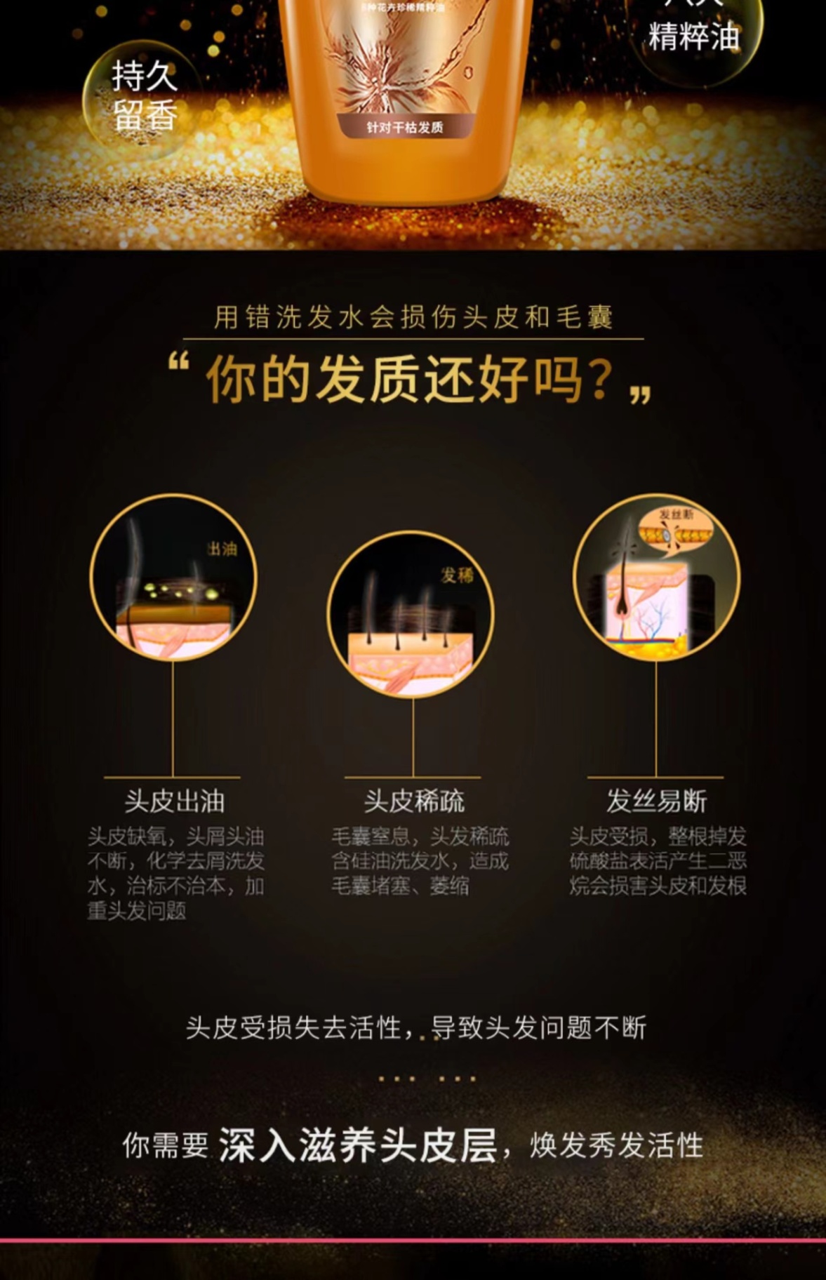 商品[国内直发] L'Oreal Paris|欧莱雅精油润养超值洗护套装（旅行装）（洗发100ml+润发100ml）*4,价格¥52,第3张图片详细描述