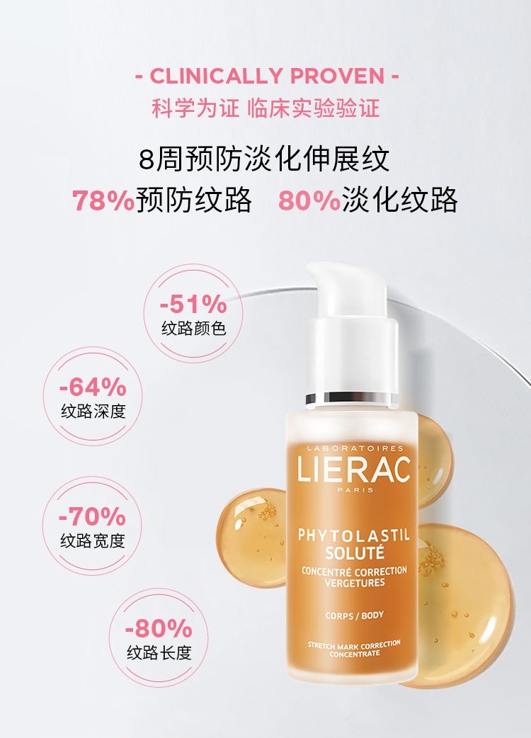 商品Lierac|LIERAC丽蕾克妊娠纹精华75ml*1瓶装 产后修护淡化孕妇护肤,价格¥144,第6张图片详细描述