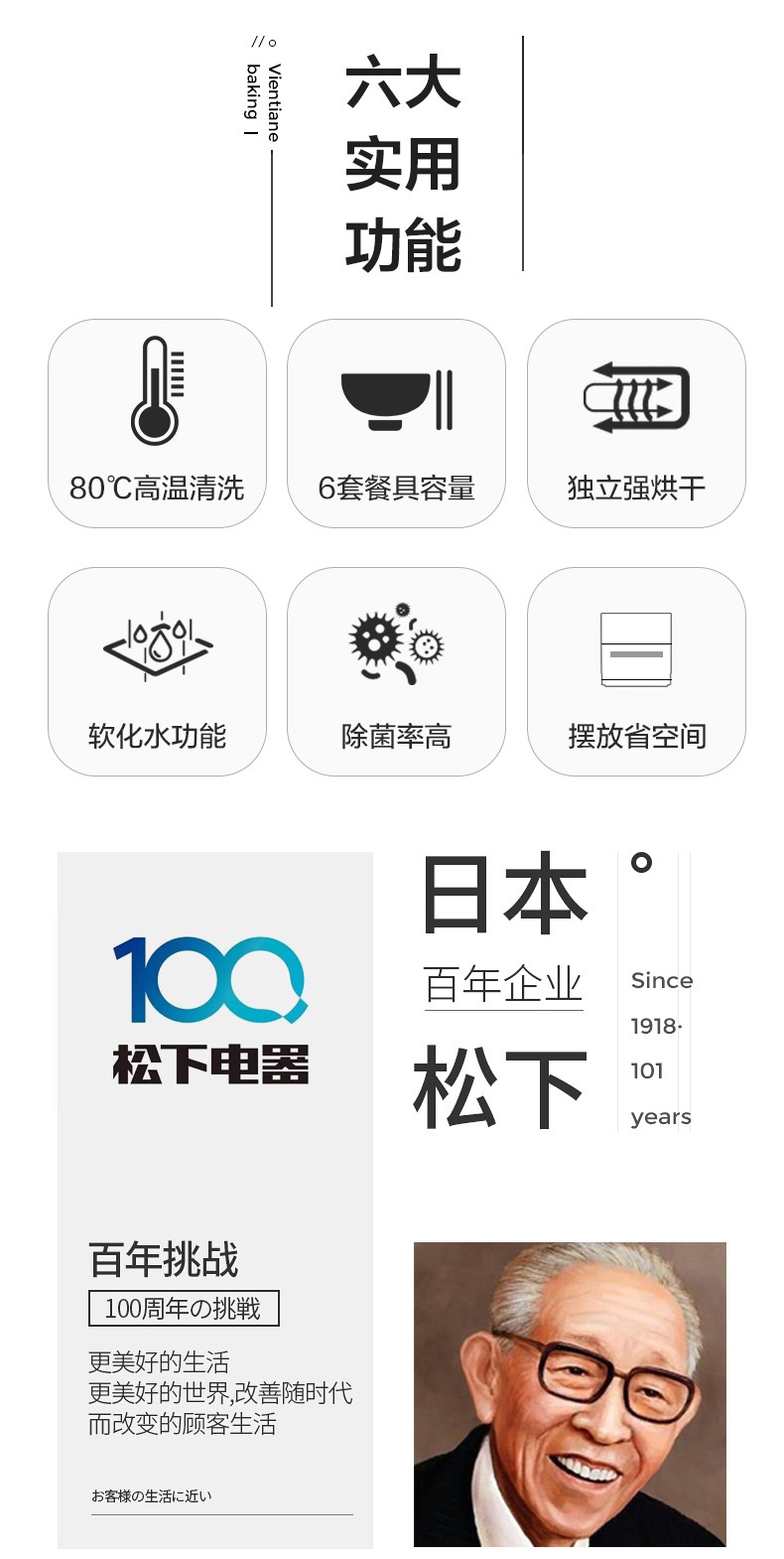 商品[国内直发] Panasonic|松下NP-TH1WECN家用全自动智能独立台式洗碗机免安装高温杀菌烘干,价格¥3042,第2张图片详细描述