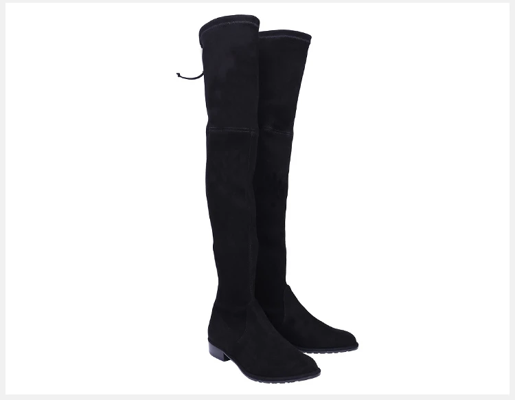 商品[国内直发] Stuart Weitzman|Stuart Weitzman 女士黑色麂皮显瘦高筒靴 LOWLAND-SUEDE-SM000,价格¥4619,第5张图片详细描述