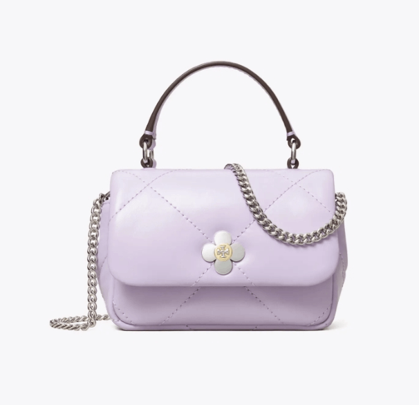 商品Tory Burch|汤丽柏琦 女Kira 菱格纹绗缝四叶草迷你手提链条单肩斜挎包（香港仓发货）,价格¥2155,第16张图片详细描述