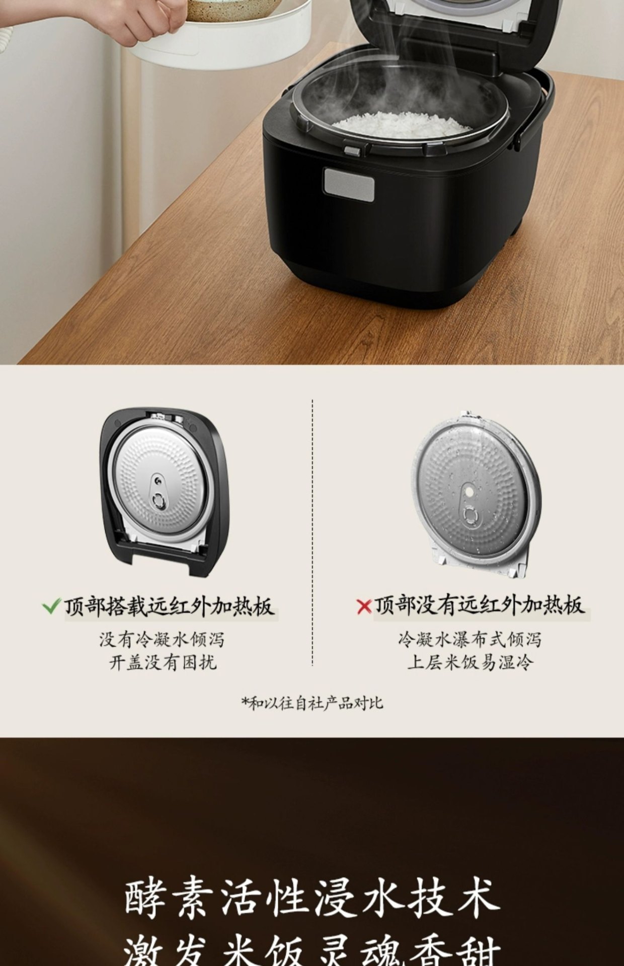 商品[国内直发] Panasonic|Panasonic/松下远红外家用电饭煲IH加热多功能预约3L智能电饭锅1-4人HR102,价格¥1216,第7张图片详细描述