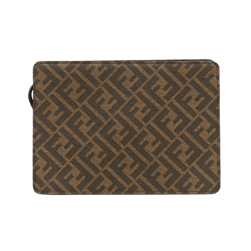 商品Fendi|芬迪24新款 男士深蓝色和棕色FF牛皮革手拿包7N0145AFF2F1M6D,价格¥9205,第8张图片详细描述