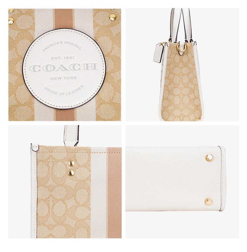 商品[国内直发] Coach|Coach 奥莱款小号女士织物配皮单肩手提托特包 C8417IMDQC,价格¥2100,第8张图片详细描述