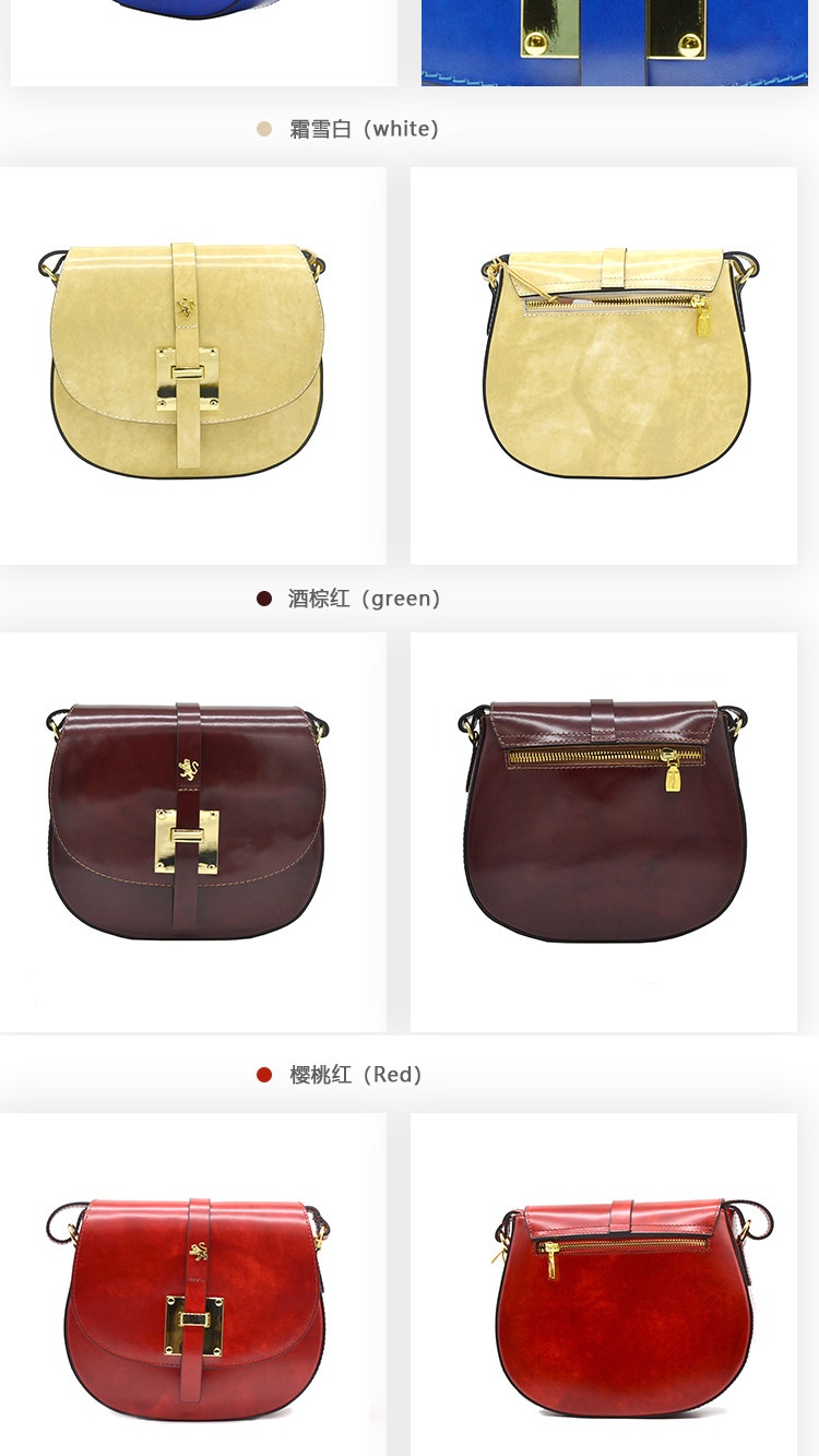 商品Pratesi|【国内直发】意大利珠宝级手工皮具Pratesi 2022新款牛皮青春洋溢斜挎单肩包马鞍包,价格¥3015,第13张图片详细描述
