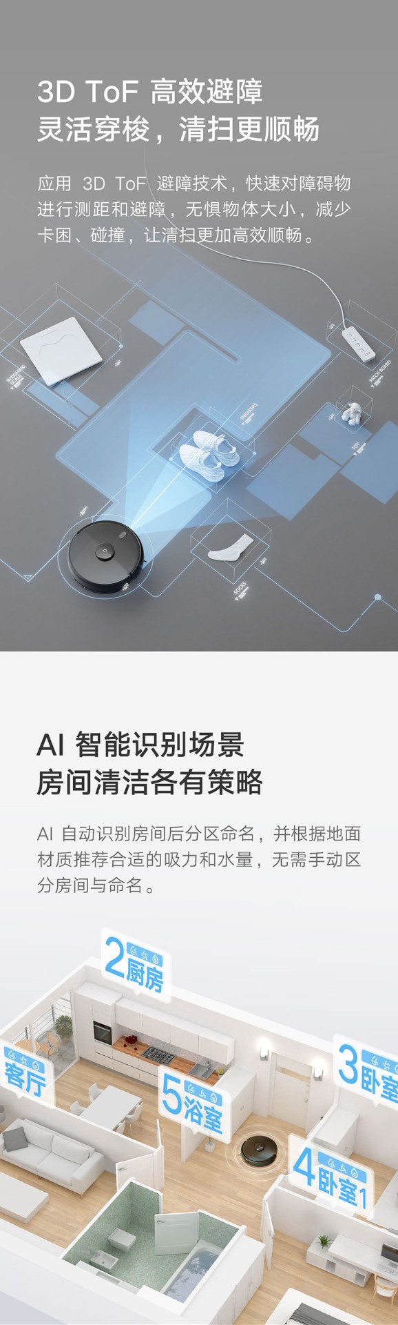 商品[国内直发] XIAOMI|小米米家扫地机器人2Pro智能家用全自动扫拖一体机拖地吸尘三合一,价格¥3526,第6张图片详细描述