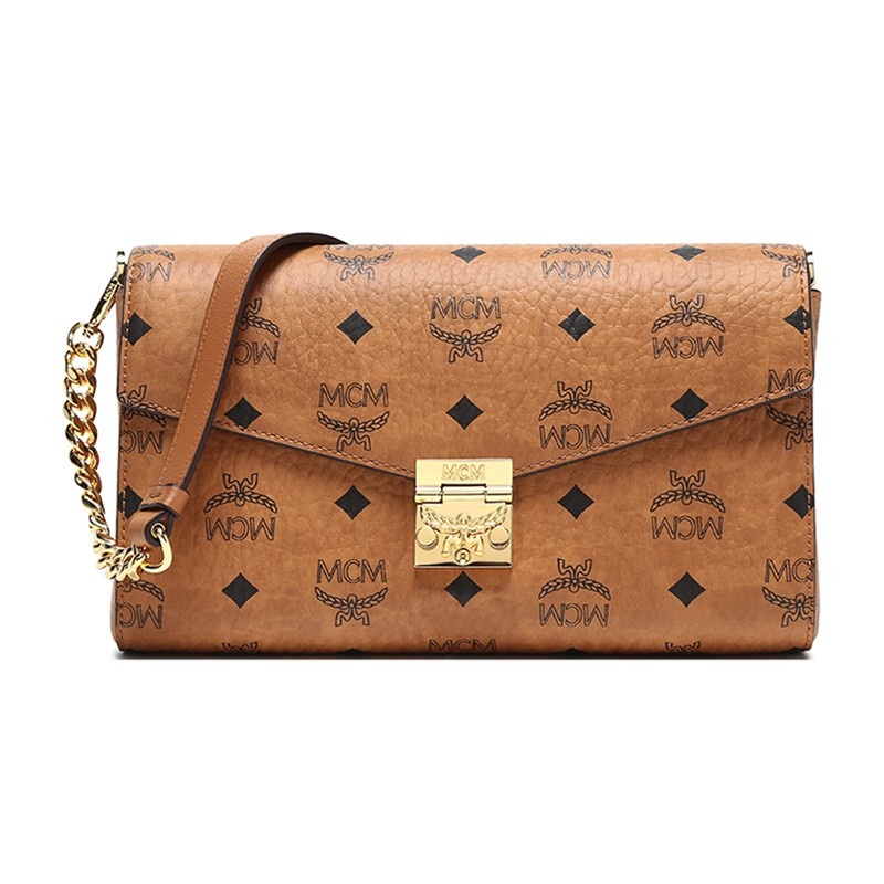 商品[国内直发] MCM|MCM斜挎包奢侈品 女士Millie Visetos系列干邑色人造革小号单肩斜跨包MWRAAME03CO001,价格¥3876,第1张图片详细描述