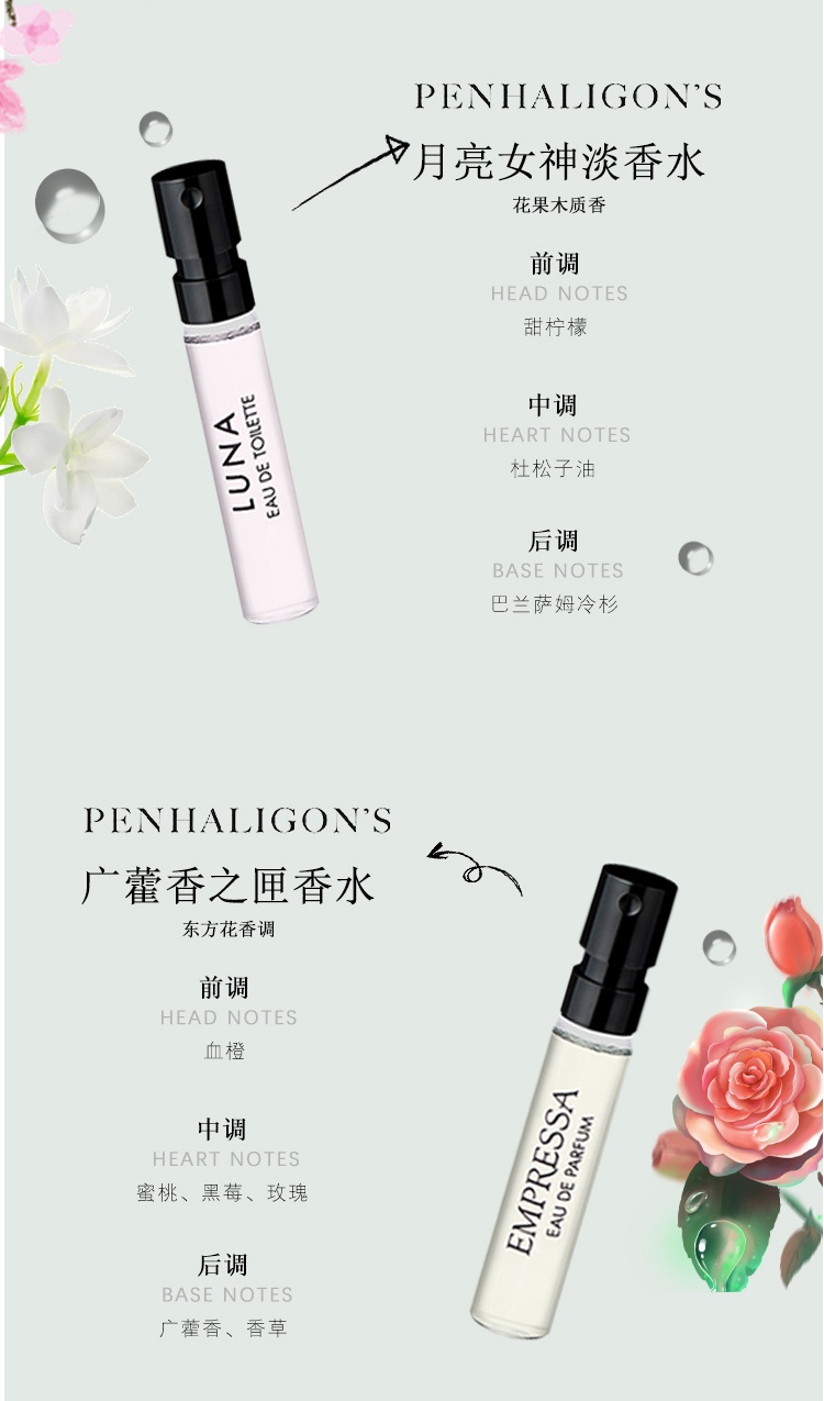 商品Penhaligon's|潘海利根 香氛殿堂礼盒套装香水小样套装2ml*10只 ,价格¥216,第2张图片详细描述