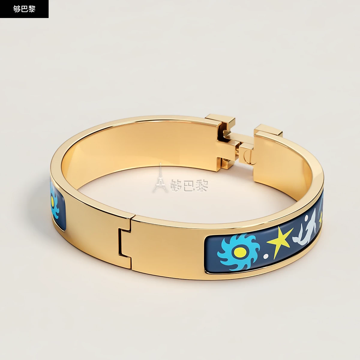 商品Hermes|【预售】 爱马仕 24秋冬 女士 手镯 Bracelet Clic H Sous le Charme d'Orphée H703312F F5,价格¥7489,第4张图片详细描述