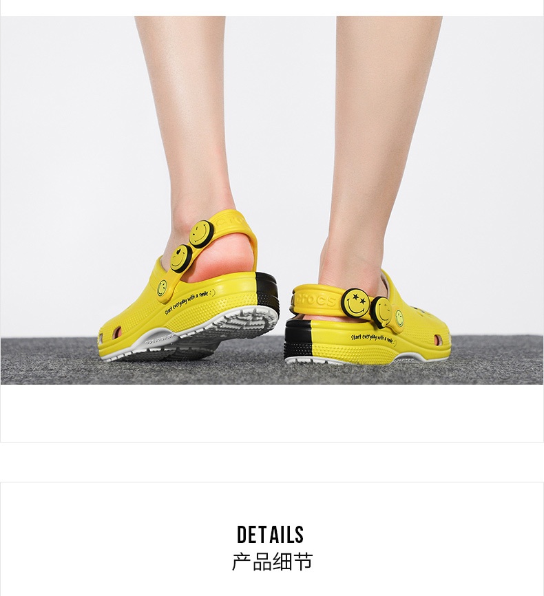 商品[国内直发] Crocs|Classic smiley 2 clog 经典笑脸二代克骆格 男士休闲凉鞋拖鞋洞洞鞋,价格¥218,第2张图片详细描述