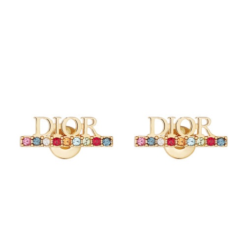 商品Dior|DIOR/迪奥 21早春新款DIO(R)EVOLUTION系列 镀金金属“DIOR”五彩水晶装饰耳钉E1456DVOCY_D665,价格¥2969,第2张图片详细描述