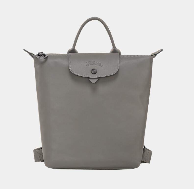 商品[国内直发] Longchamp|珑骧 Le Pliage Le Pliage 28 按扣拉链升合牛皮革书包背包双肩包小号女款黑色蓝色灰色,价格¥4463,第1张图片详细描述