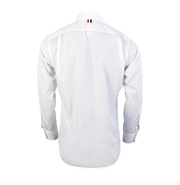 商品Thom Browne|Thom Browne 男士白色经典条纹门襟衬衫 MWL203A-03113-100,价格¥1771,第5张图片详细描述