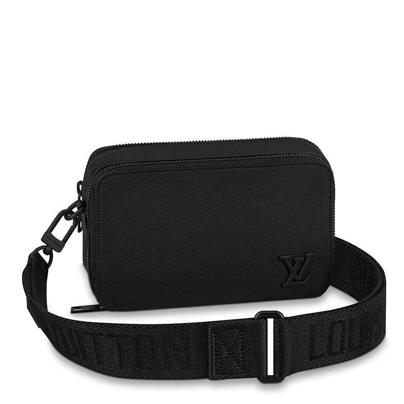 商品Louis Vuitton|预售10天 Louis Vuitton/路易威登 22春夏新款ALPHA WEARABLE系列 男士黑色粒面牛皮革黑扣配可拆卸肩带单肩斜挎包M59161,价格¥13735,第2张图片详细描述