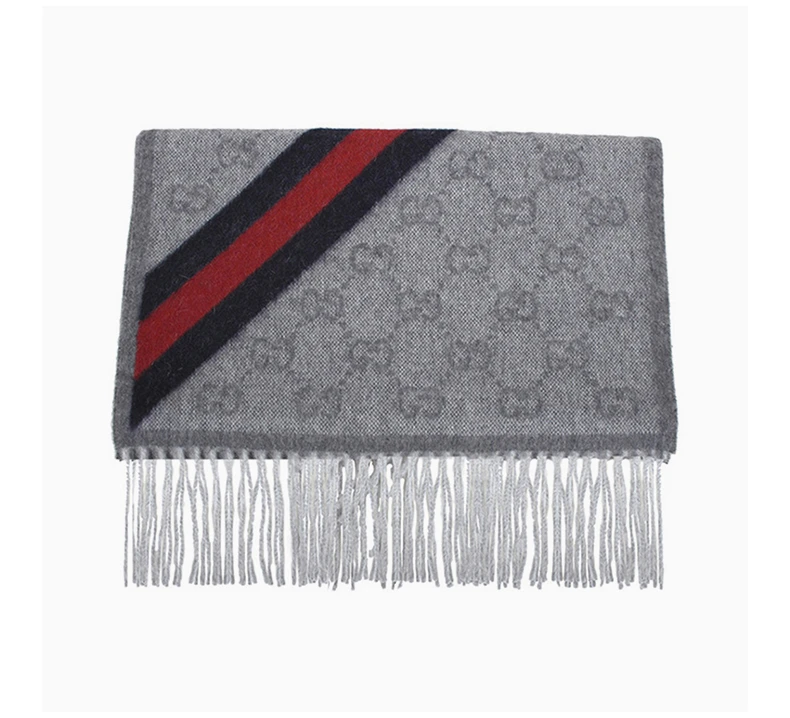 商品Gucci|GUCCI 灰色女士围巾 570603-3G200-1768,价格¥1535,第5张图片详细描述