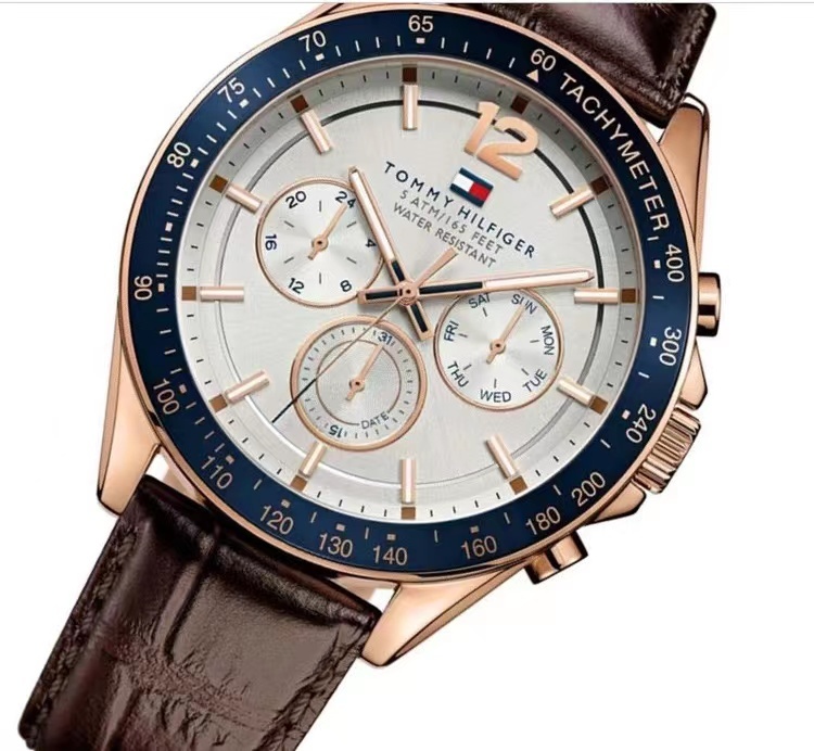 商品[国内直发] Tommy Hilfiger|TOMMY HILFIGER 钢表带石英手表商务时尚男表欧美表,价格¥590,第4张图片详细描述