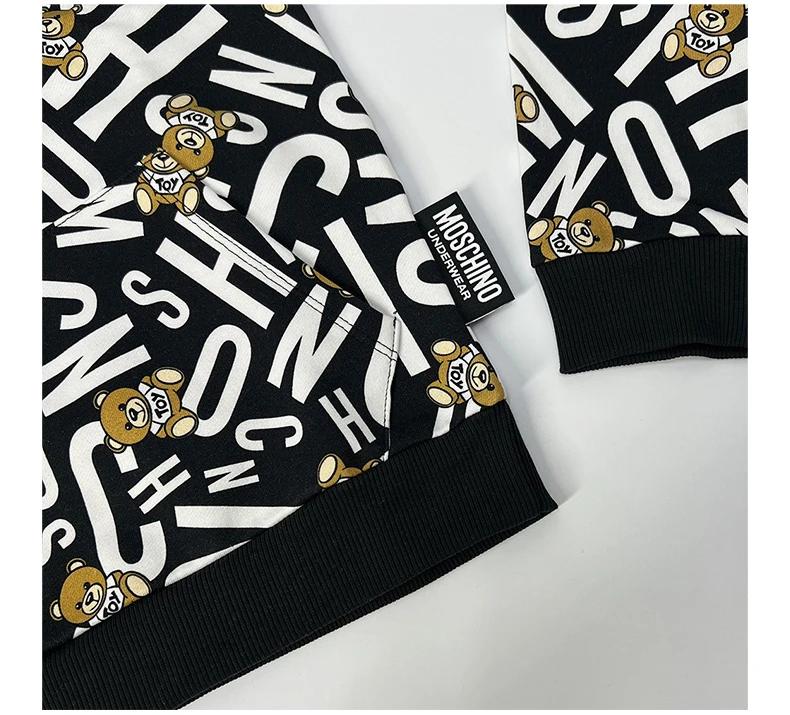 商品Moschino|MOSCHINO 女士黑色棉质连帽卫衣 ZT1719-9005-1555,价格¥742,第7张图片详细描述