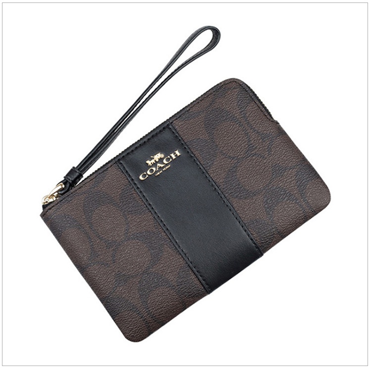 商品Coach|Coach 蔻驰 女士深棕配黑色短款手拿零钱包 F58035IMAA8,价格¥424,第6张图片详细描述