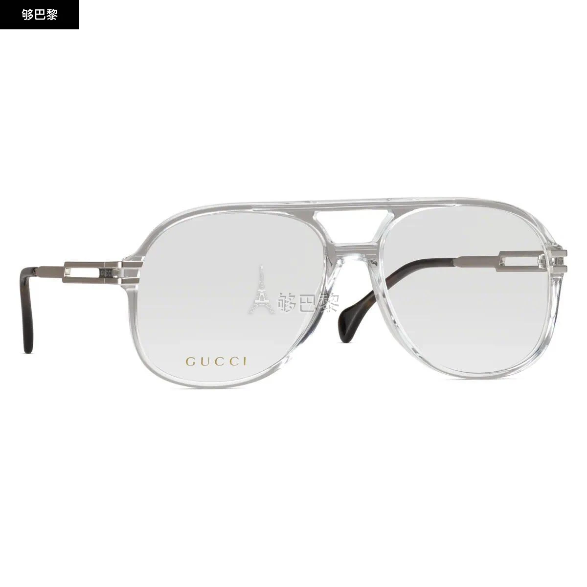 商品Gucci|【预售】 古驰 24秋冬 男士 光学眼镜 飞行员造型镜框 692786 J0740 1891,价格¥3725,第2张图片详细描述