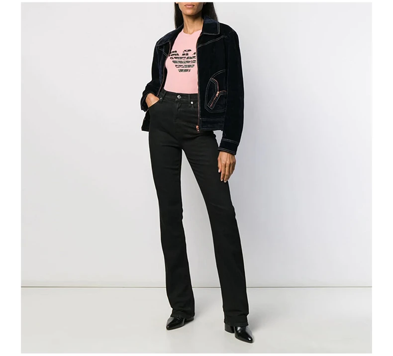 商品Emporio Armani|Emporio Armani 安普里奥 阿玛尼 19秋冬 女士棉质LOGO图案圆领时尚休闲短袖T恤 6G2T7N-J07Z-0312,价格¥544,第9张图片详细描述