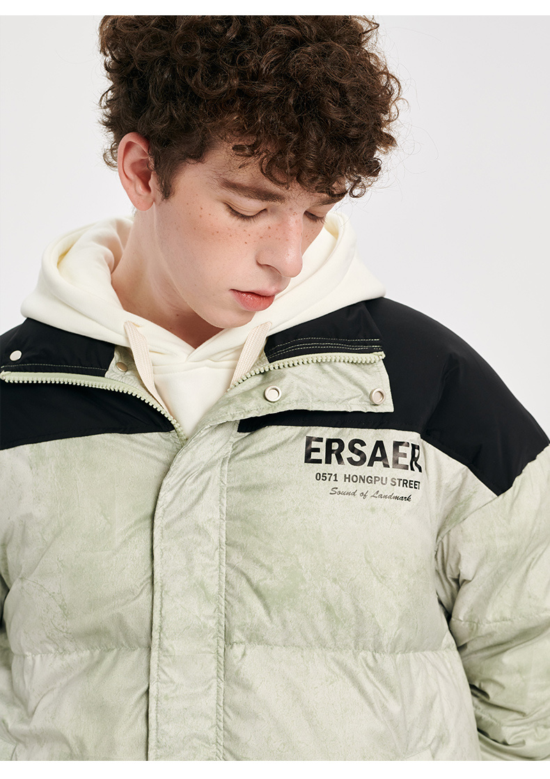 商品[国内直发] ERASER|ER 基础字母logo短款羽绒服男女同款冬季潮牌休闲情侣外套加厚保暖面包服ERyr2255530,价格¥548,第7张图片详细描述
