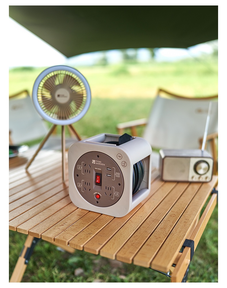 商品[国内直发] MobiGarden|户外露营多功能移动接线板便携加长多孔插排卷线盘,价格¥280,第20张图片详细描述