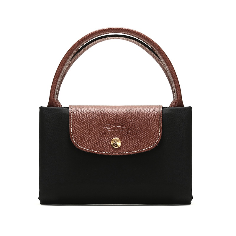 商品[国内直发] Longchamp|珑骧 LONGCHAMP 女士LE PLIAGE系列小号黑色织物短柄可折叠手提包饺子包 L1623 089,价格¥1111,第2张图片详细描述