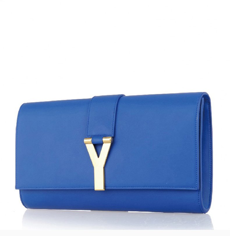 商品Yves Saint Laurent|YSL 圣罗兰 女士蓝色牛皮金属装饰手拿包 311213-BJ50J-4331,价格¥3593,第6张图片详细描述