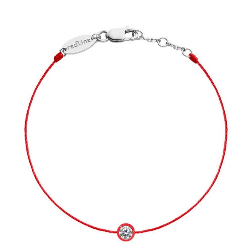 商品Redline|【预售一周】redline/redline Pur Amour系列 18K金链环扣红色珐琅镶嵌圆钻细绳手链（三种金属可选）,价格¥3628,第4张图片详细描述