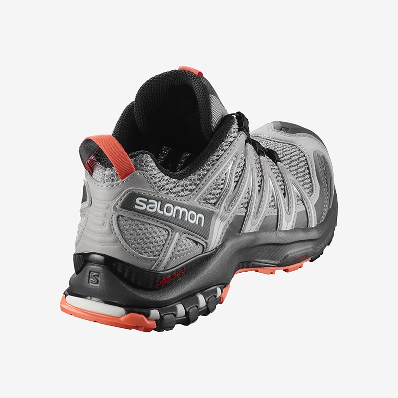 商品Salomon|SALOMON 24新款 XAP3系列女士灰色橘色纺织越野跑鞋,价格¥1212,第3张图片详细描述