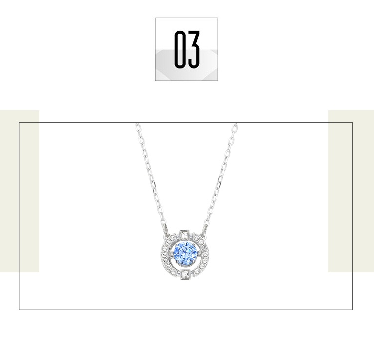 商品Swarovski|SWAROVSKI 施华洛世奇 跳动的心 SPARKLING DANCE 项链 蓝色 5279425  送女友 ,价格¥732,第5张图片详细描述