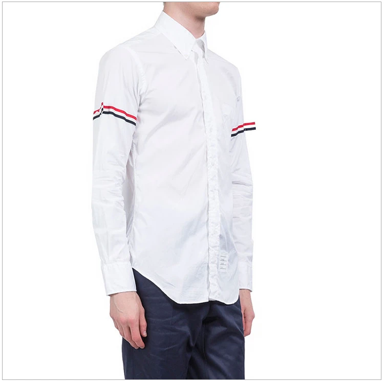 商品Thom Browne|Thom Browne 男士白色棉质衬衫 MWL150E-00906-114,价格¥2804,第6张图片详细描述