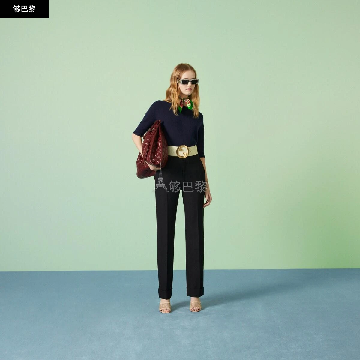 商品Gucci|【预售】 古驰 25春夏 女士 针织衫 超细羊毛上衣 731061 XKCZ3 4330 ,价格¥8814,第4张图片详细描述