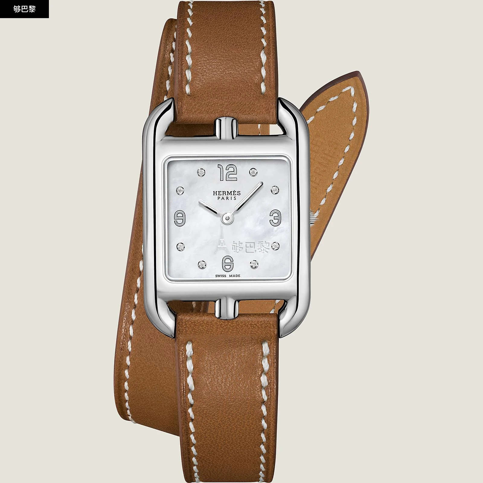 商品Hermes|【预售】 爱马仕 24秋冬 女士 手表带 Bracelet pour Cape Cod Petit modèle 31 mm, double tour WKB0029WK34036,价格¥3839,第4张图片详细描述