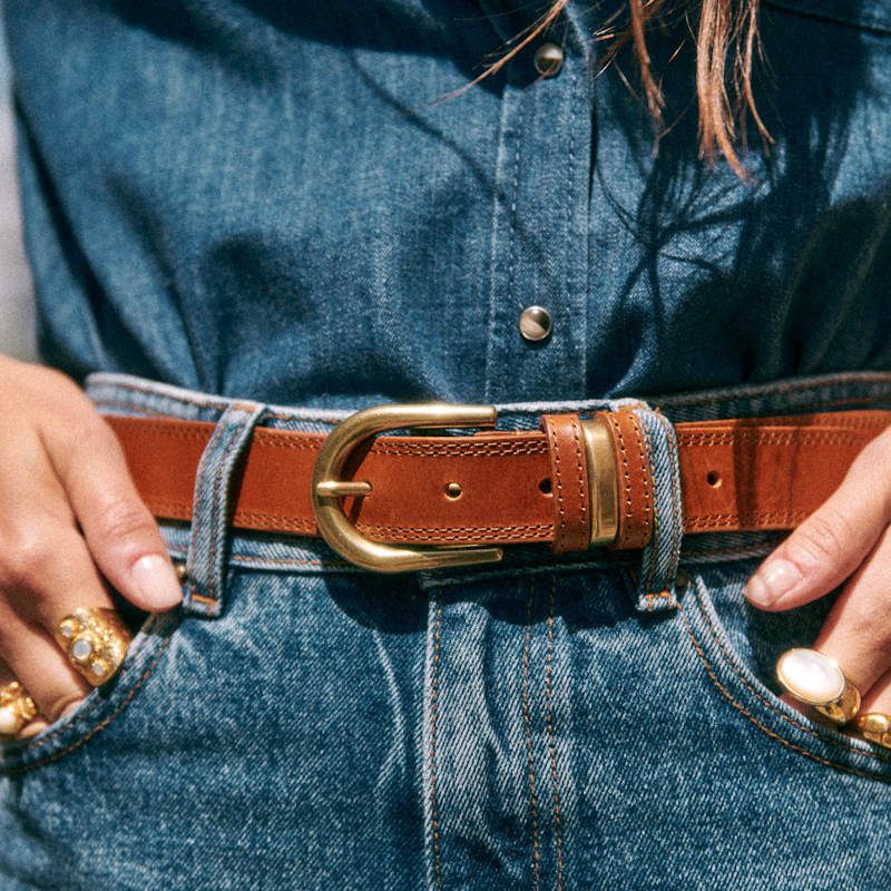 商品SEZANE|Sezane 女士棕色牛皮腰带,价格¥563,第6张图片详细描述