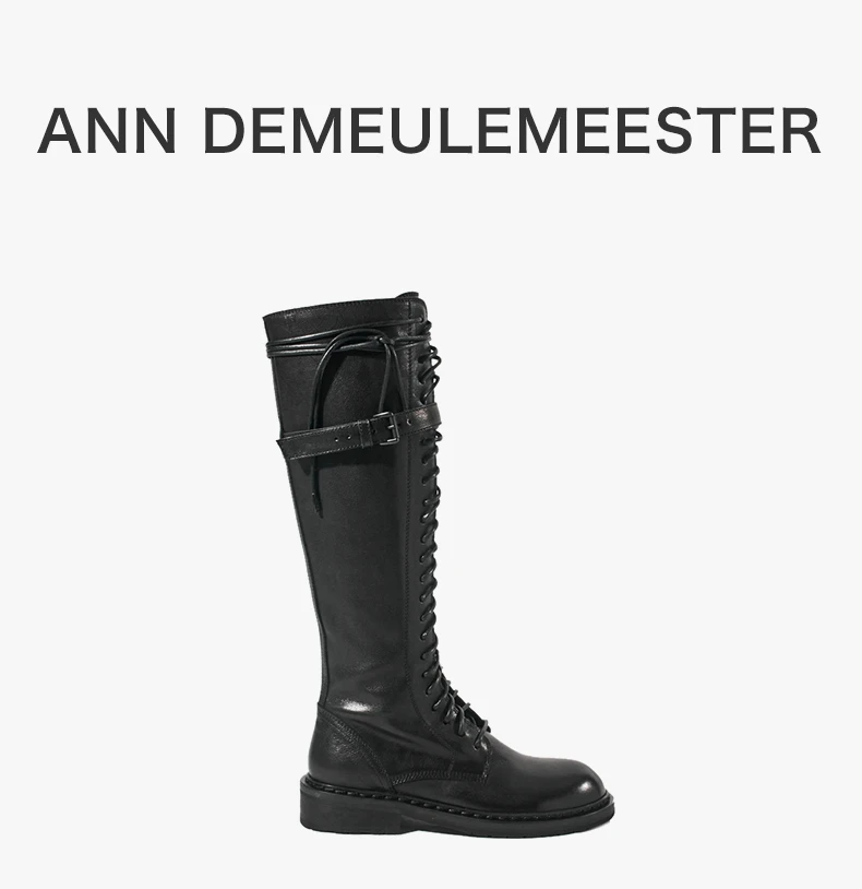 商品[国内直发] ANN DEMEULEMEESTER|ANN DEMEULEMEESTER 黑色女士长筒靴 21012833-380-099,价格¥7234,第1张图片详细描述