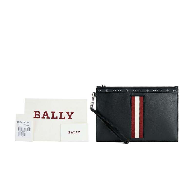 商品Bally|巴利男士黑色牛皮红白条纹时尚手拿包BENERY.HP-6232007（澳门仓发货）,价格¥2925,第9张图片详细描述