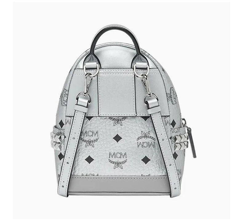 商品[国内直发] MCM|MCM 女士银色铆钉超迷你背包 MMK9SVE50SB,价格¥5825,第5张图片详细描述