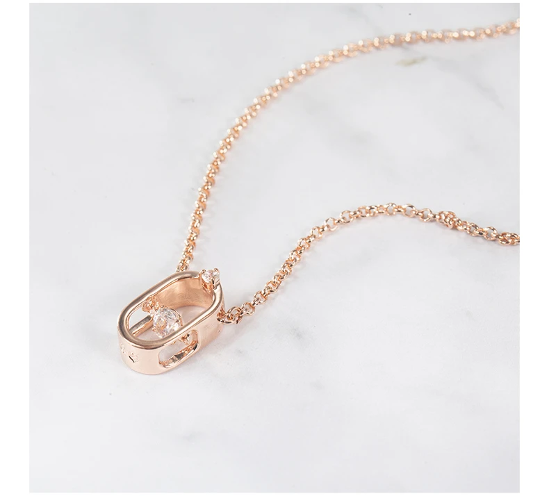 商品[国内直发] Swarovski|SWAROVSKI 施华洛世奇 跳动的心项链白色镀玫瑰金色调 5468084,价格¥416,第4张图片详细描述