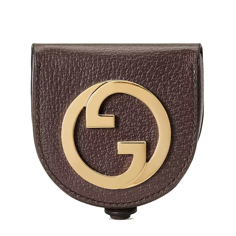 商品Gucci|GUCCI/古驰 22新款Blondie系列 男士迷你棕色帆布配皮橙红条纹绑带圆形金扣二合一腰包,价格¥15848,第6张图片详细描述