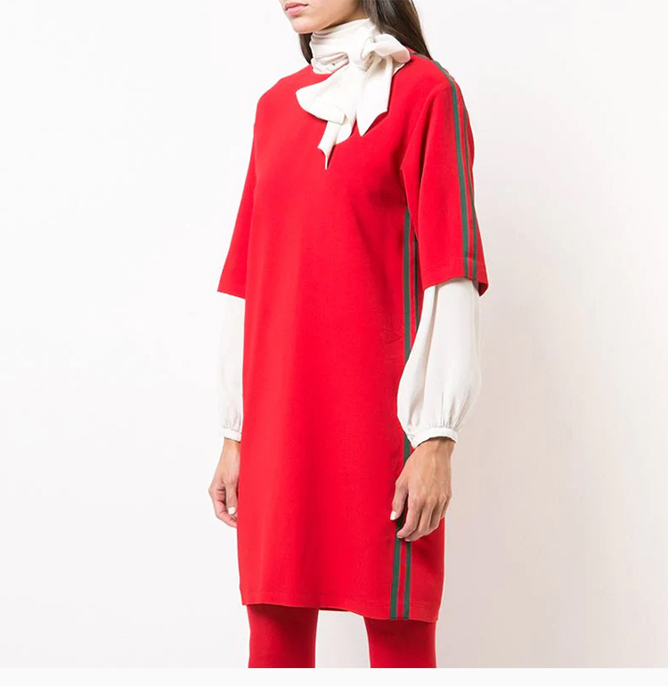 商品[国内直发] Gucci|GUCCI 红色女士连衣裙 528977-KR01-6100,价格¥8268,第5张图片详细描述