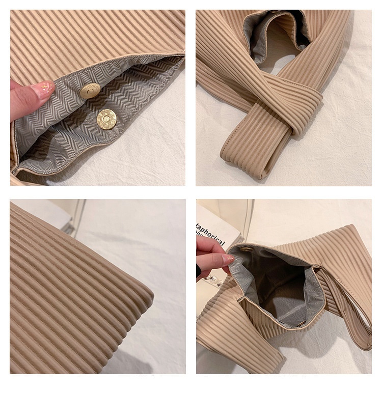 商品[国内直发] GLENVINTEN|格岚云顿迎春网红新款条纹纯色小众手提包休闲时尚大容量托特包腋下包,价格¥170,第9张图片详细描述