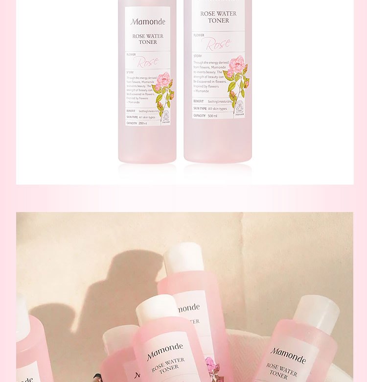 商品[国内直发] Mamonde|梦妆 蔷薇花舒缓润肤水250ml/500ml 温和水润滋润舒缓柔嫩,价格¥104,第11张图片详细描述