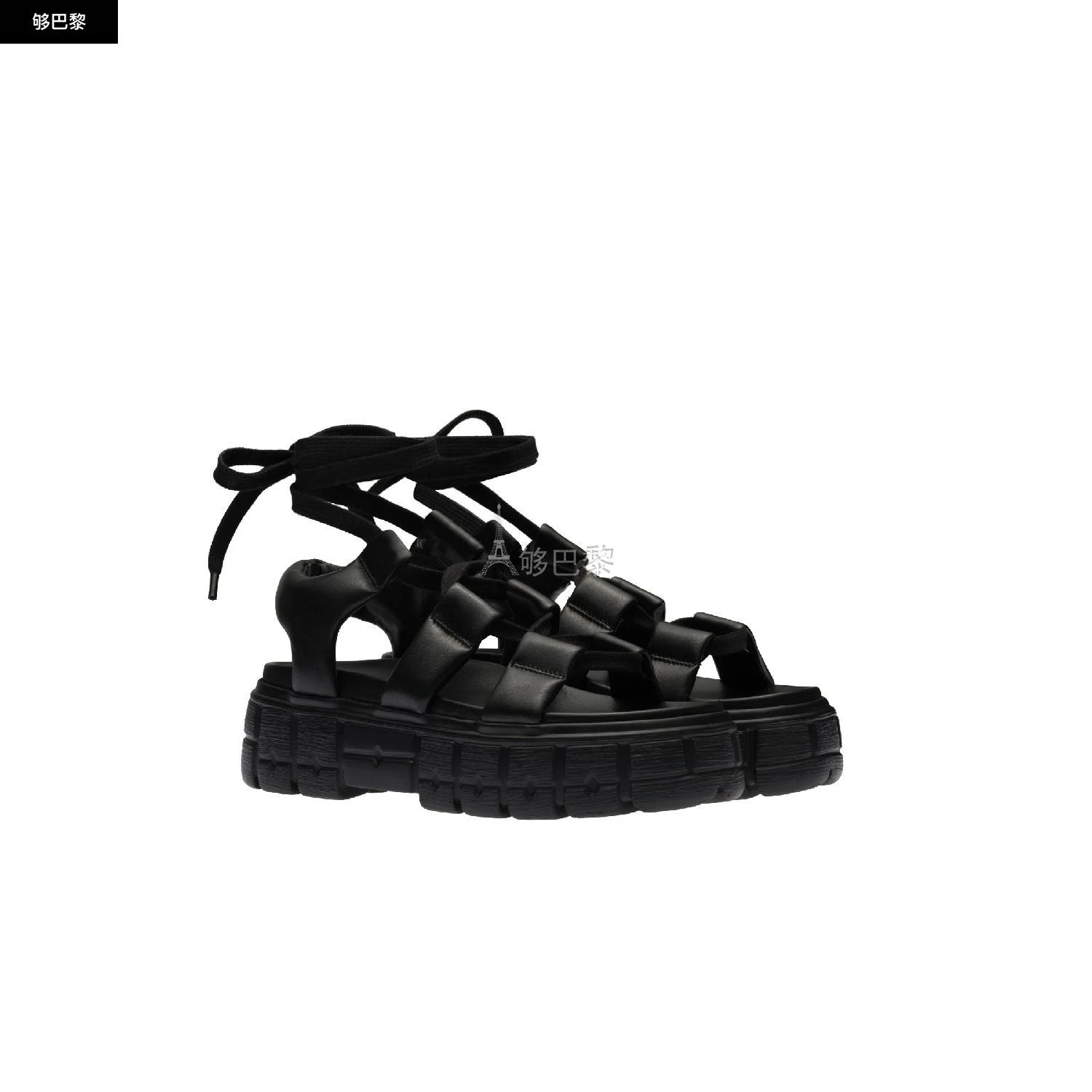 商品Miu Miu|包邮包税【预售7天发货】 MIUMIU缪缪 23秋冬 女士 厚底鞋 Sandales sportives en cuir nappa 5X881D_77F_F0002_F_050,价格¥7448,第3张图片详细描述