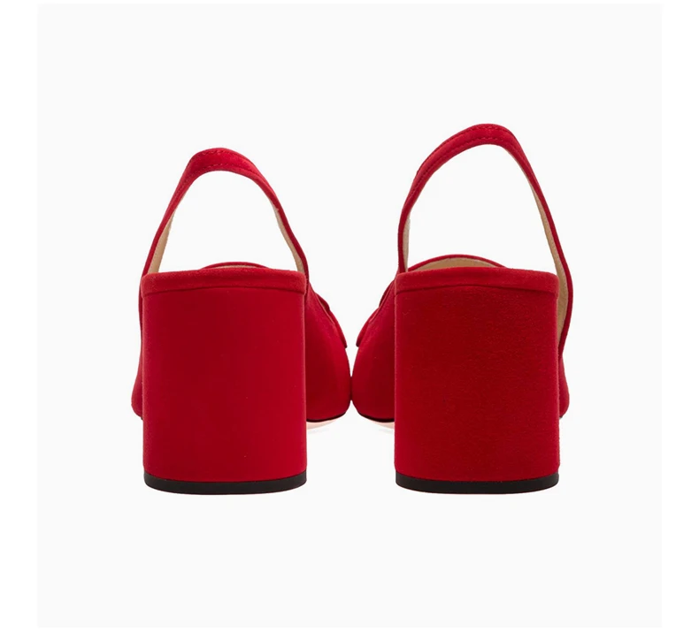 商品Prada|PRADA 女士红色麂皮高跟鞋 1D016M-008-F0011,价格¥4660,第6张图片详细描述