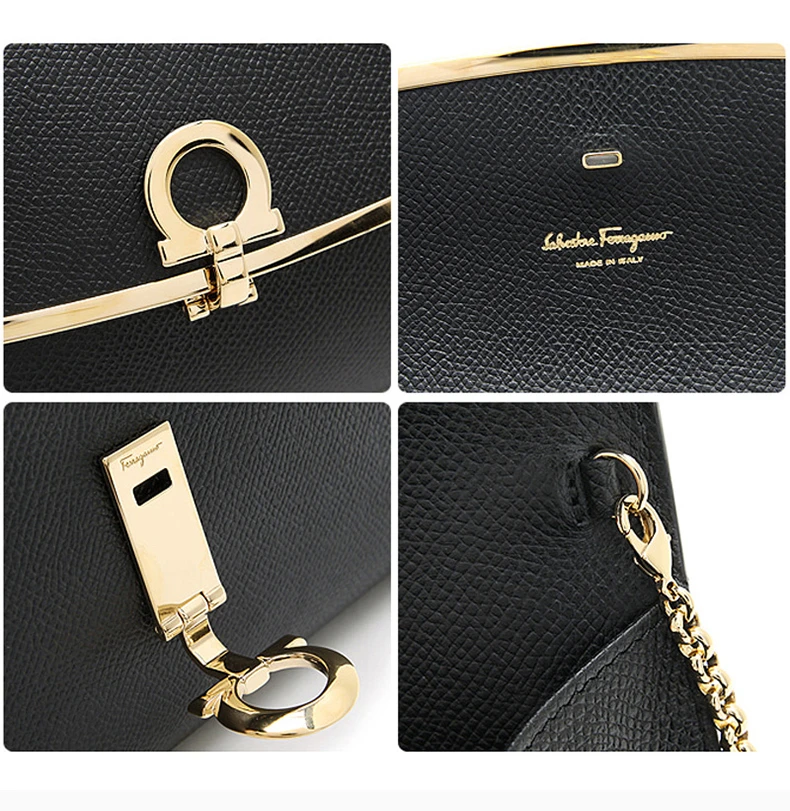 商品Salvatore Ferragamo|Salvatore Ferragamo 菲拉格慕 女士黑色皮质迷你包挎包 22-C941-0674023,价格¥4175,第5张图片详细描述