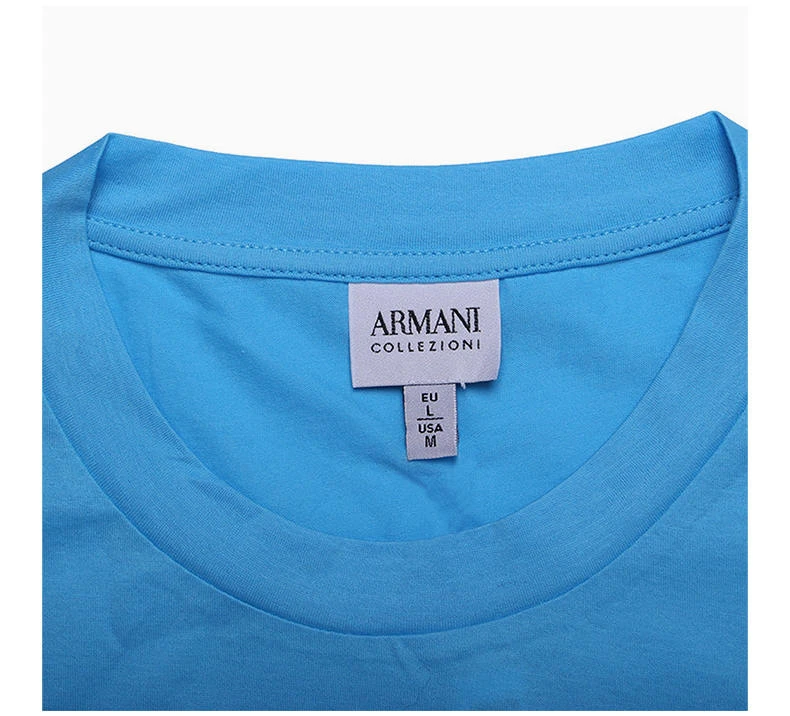 商品Emporio Armani|Emporio Armani 安普里奥 阿玛尼 男士天蓝色全棉圆领短袖T恤 3XCT57-JSYZ-722,价格¥560,第10张图片详细描述