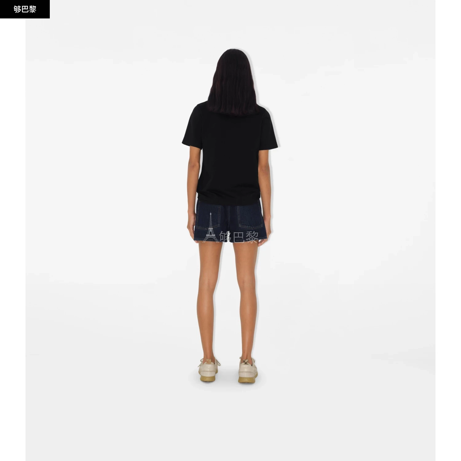商品Burberry|【预售】 巴宝莉 25春夏 女士 短袖T恤 字母 B 徽章棉质 T 恤衫 81081701 ,价格¥3758,第6张图片详细描述