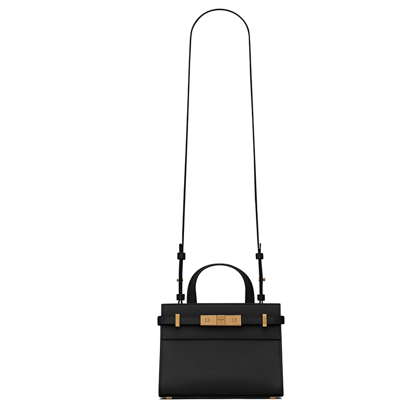 商品Yves Saint Laurent|SAINT LAURENT PARIS/圣罗兰 YSL MANHATTAN系列 女士nano号黑色小牛皮磁性夹扣开合单肩斜挎手提包,价格¥14350,第3张图片详细描述